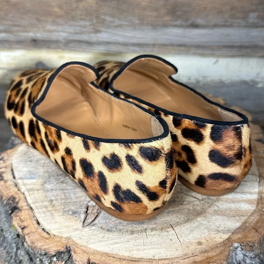 J.Crew Leopard Calf Hair Flats sz 6